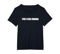 Umano a Cinque Stelle Maglietta, Donna Plus-Size, Nero, 2X
