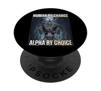 Umano per caso Alpha per scelta Divertente Alpha Wolf Meme PopSockets PopGrip Adesivo
