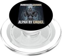 Umano per caso Alpha per scelta Divertente Alpha Wolf Meme PopSockets PopGrip per MagSafe