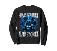Umano per Caso Alpha per Scelta Strano Divertente Alpha Wolf Meme Felpa