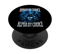 Umano per caso Alpha Per Scelta Strano Divertente Alpha Wolf Meme PopSockets PopGrip Adesivo