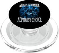 Umano per caso Alpha Per Scelta Strano Divertente Alpha Wolf Meme PopSockets PopGrip per MagSafe