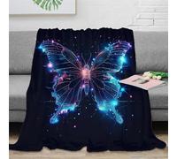 UMASQOPAM Farfalla Coperta Stampa 3D Tiro Bambini Microfibra Coperta Da Viaggio Leggera Morbida E Calda Peluche Per Divano Letto E Divano Per Adulti 40x50inch(100x130cm)