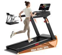 UMAY Tapis Roulant con Inclinazione 20% Automatica, 14KM/H Tapis Roulant Elettrico con Console Regolabile su 4 Livelli, 3,5 HP Tapirulan Pieghevole per Casa e Ufficio, Carico Massimo 180 KG