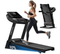 UMAY Tapis Roulant Elettrico 14 KM/H con Inclinazione Regolabile a 3 Livelli, Tapis Roulant Pieghevole con Motore Silenzioso da 3,0 HP, Treadmill for Home con Carico Massimo di 136KG