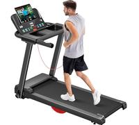 UMAY Tapis Roulant Elettrico Salvaspazio 12km/h, Tapis Roulant Pieghevole con Cardiofrequenzimetro, APP e Altoparlante Bluetooth, Treadmill 2,5HP con 12 Programmi di Allenamento