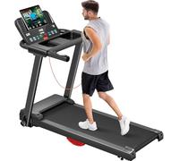UMAY Tapis Roulant Elettrico Salvaspazio 12km/h, Tapis Roulant Pieghevole con Cardiofrequenzimetro, APP e Altoparlante Bluetooth, Treadmill 2,5HP con 12 Programmi di Allenamento