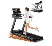 UMAY Tapis Roulant Salvaspazio con 16% Pendenza, 14KM/H Tapis Roulant Elettrico Pieghevole con Cardiofrequenzimetro, Tapirulan da Casa 3.5HP con Display LED, Carico massimo di 180 kg, Silenzioso
