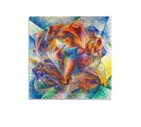 Umberto Boccioni - Poster con stampa artistica da parete su tela, motivo: Il dinamismo dei giocatori di calcio, decorazione moderna per camera da letto, 40 x 40 cm