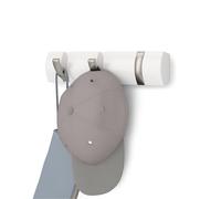 Umbra Flip Attaccapanni da parete con 3 ganci ribaltabili, Pioppo, Bianco