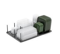 Umbra Armadio da cucina Peggy, ripiano e cassetto, sistema di archiviazione regolabile per contenitori per alimenti, pentole, stoviglie, utensili e altro, a carboncino, set da 2, 45 x 15 x 10 cm