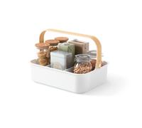 Umbra Bellwood Contenitore impilabile, Organizer con divisori Rimovibili, Legno, Bianco/Naturale, Gross, 36x26 cm