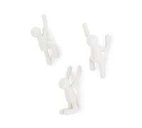 Umbra Buddy Ganci da parete, Set di 3, Bianco