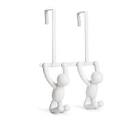 Umbra 1004260-660 Buddy Door Appendiabiti con doppi ganci, plastica, bianco, 21,6 x 30,5 x 10,8 cm
