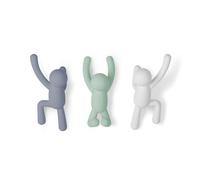 Umbra Ganci da parete Moderni in plastica Set 3pz Buddy PVC Verde/Bianco/Viola