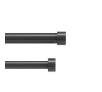 Umbra Cappa Asta per tende doppia estensibile, 91-168 cm, Nero | Acciaio, include supporto centrale, montaggio con viti e tasselli, controllo luce e privacy