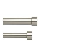 Umbra Cappa Asta per tende doppia estensibile, 91 a 168 cm, Nichel | Acciaio, include supporto centrale, montaggio con viti e tasselli, controllo luce e privacy