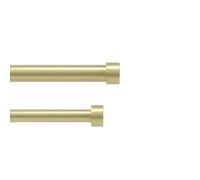 Umbra Cappa Asta per tende doppia estensibile, 91 a 168 cm, Oro | Acciaio, include supporto centrale, montaggio con viti e tasselli, controllo luce e privacy