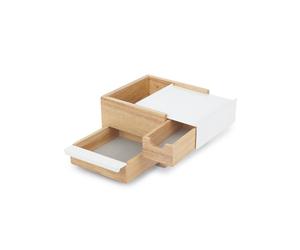 Umbra Cofanetto portagioielli piccolo in legno "Stowit" Legno,Metallo Bianco