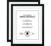 Umbra Cornice per Documenti, 28 x 35 cm, Confezione da 2, Nero, 11 x 14, 2 unità