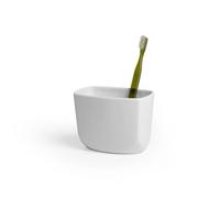 Umbra CORSA CIOTOLA in Ceramica da Bagno Porta Spazzolino Dentifricio BIANCO