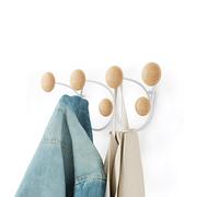 Umbra Dotsy Appenditutto con 7 Ganci, Bianco/Naturale