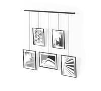 Umbra Exhibit Cornici multifoto, da parete regolabile, set da 5, Nero | Acciaio, layout personalizzabile, configurazioni multiple, include attrezzi montaggio, 10x15 et 13x18