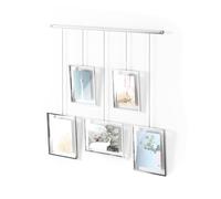 Umbra Exhibit Cornici multifoto stile galleria, Acciaio, Cromo, 5 Cornici