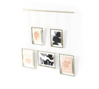 Umbra Exhibit Cornici Multifoto Stile Galleria, Acciaio, Ottone Opaco, Ottone Bicchieresato, 5 Cornici
