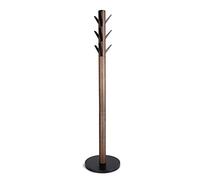 Umbra Flapper Appendiabiti da Terra, 9 Ganci Ribaltabili, Nero/noce | Legno di hevea, compatto salvaspazio, facile da assemblare
