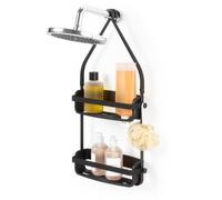 Umbra Flex Portaoggetti per doccia da appendere, 2 Ripiani, Nero | Fasce flessibili, asciuga rapidamente, montaggio facile, ganci laterali, abs riciclato