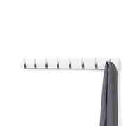 Umbra Flip Attaccapanni da parete con 8 ganci ribaltabili, Pioppo, Bianco