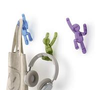 Umbra Ganci Appendiabiti da parete, Senza fori, Set da 3, Gem Multi | Soluzione pin point, portata 2.2 kg, per cappotti e accessori, facile montaggio, abs riciclato