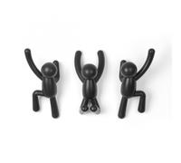 Umbra Ganci da parete Moderni in plastica Set 3pz Buddy PVC Nero