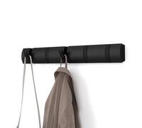 Umbra Gancio Attaccapanni da Parete, 5 Ganci, Nero/nero | Legno di pioppo, facile installazione, profilo elegante, appendiabiti ingresso