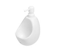 Umbra Joey Dispenser per Sapone in Gres Opaco, Con Cestello, Bianco | Base pesante e stabile, adatto a cucina o bagno, porta oggetti integrati, facile ricarica