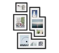 Umbra Mingle Set di cornici stile galleria, 4 Cornici, Texture blackwood