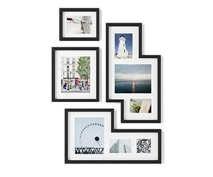 Umbra Mingle Set di cornici stile galleria, 4 Cornici, Texture blackwood