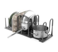 Umbra Peggy, Vassoio Organizer per credenza da Cucina, Sistema di archiviazione Regolabile, contenitori per Alimenti, pentole, Servizi, Prodotti da Forno e Molto Altro Ancora, Carbone