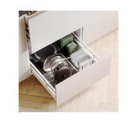 Umbra Armadio da cucina Peggy, ripiano e cassetto, sistema di archiviazione regolabile per contenitori per alimenti, pentole, stoviglie, utensili e altro, a carboncino, set da 2, 45 x 15 x 10 cm