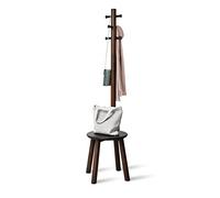 Umbra Pillar Attaccapanni verticale, Legno di hevea, Nero/noce