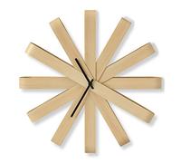 (TG. 51.4cm) Umbra Ribbonwood Orologio da parete, Legno di Tiglio, Naturale - NU