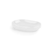 Umbra Step Portasapone Bagno, 15x10x3 cm, Bianco | Melamina resistente, dettaglio a cresta, fondo rialzato, asciugatura rapida