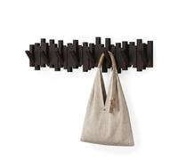 Umbra Sticks Appendiabiti da Parete, 8 Ganci retrattili, Espresso | Supporta 2.2 kg ciascuno, installazione semplice, per cappotti borse e sciarpe, plastica riciclata