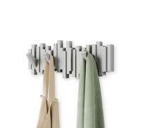 Umbra Sticks Attaccapanni Da Parete Con Cinque Ganci Ribaltabili, Grigio, 49.5 x 3 x 18 cm, 843.68 grammi