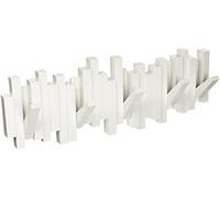 Umbra Sticks Multi Rack Moderno, Unico, Salvaspazio, con 5 ganci ribaltabili per appendere cappotti, sciarpe, borse e altro, bianco
