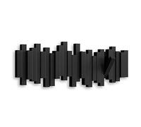 Umbra Sticks wall-mount rack con ganci Nero