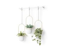 Umbra Triflora Portavasi da appendere, Bianco/ottone
