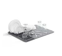 Scolapiatti Con Tappetino Assorbigoccie 47x17x9cm Grigio