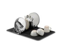 Umbra UDry Scolapiatti con tappetino, pieghevole, Nero | Microfibra assorbente, protezione da umidità, lavabile in lavatrice, polipropilene resistente